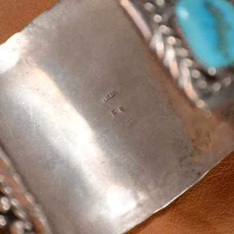 SOLD Elizabeth Guerro Sterling Silver Turquoise Coral Navajo, 111.1 Grams